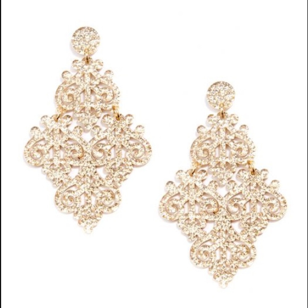 Zenzii Resin Emblem Earrings in Gold Glitter